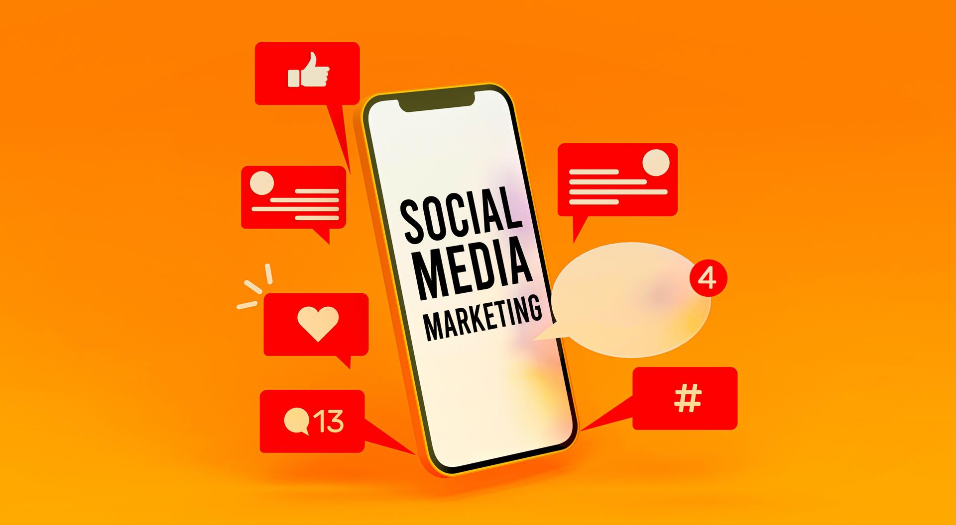 Orange Social Media Smartphone Mockup
